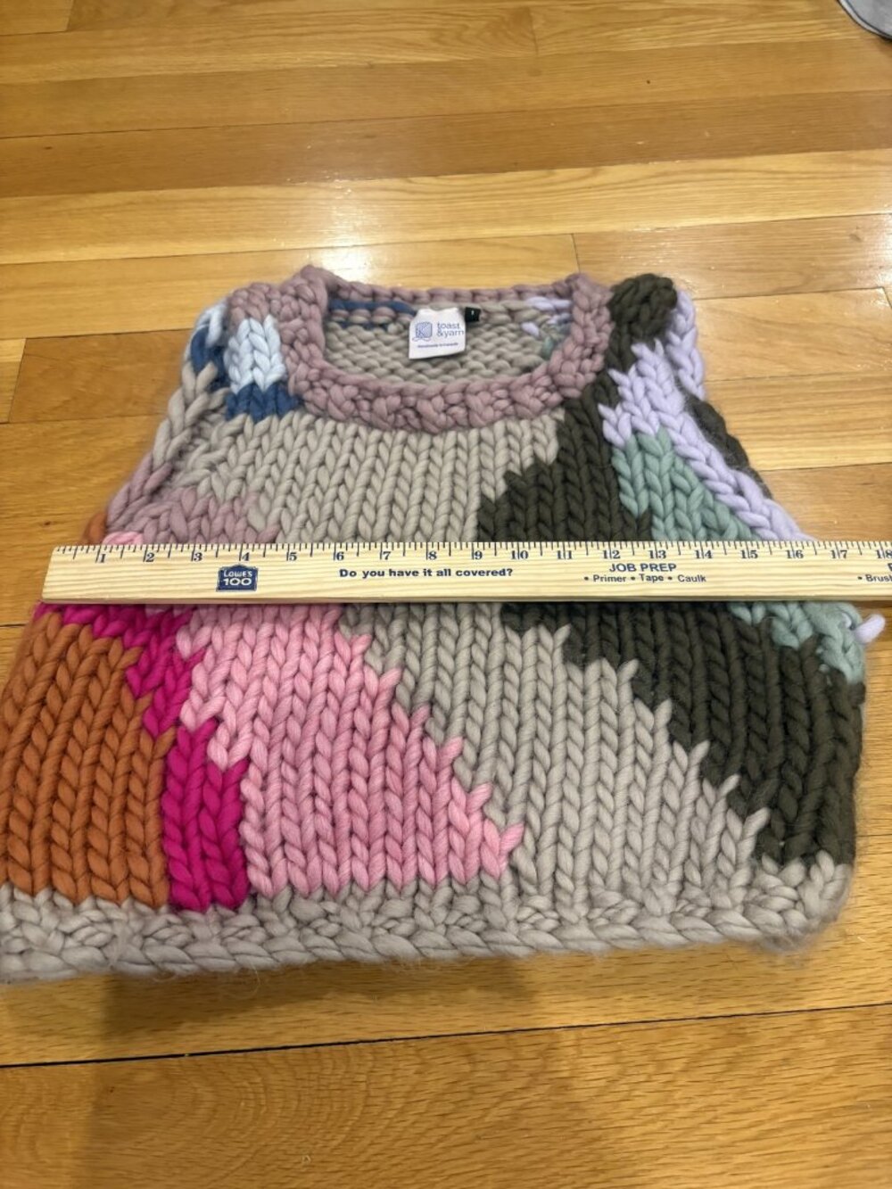 Toast and yarn Size 1 Chunky Knit Colorblock Sleeveless Sweater Top - Picture 2 of 4